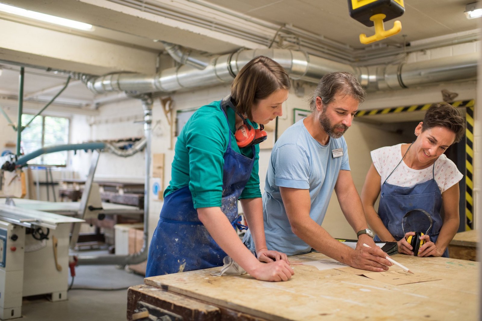 Erklärung der Arbeit in der Holzwerkstatt